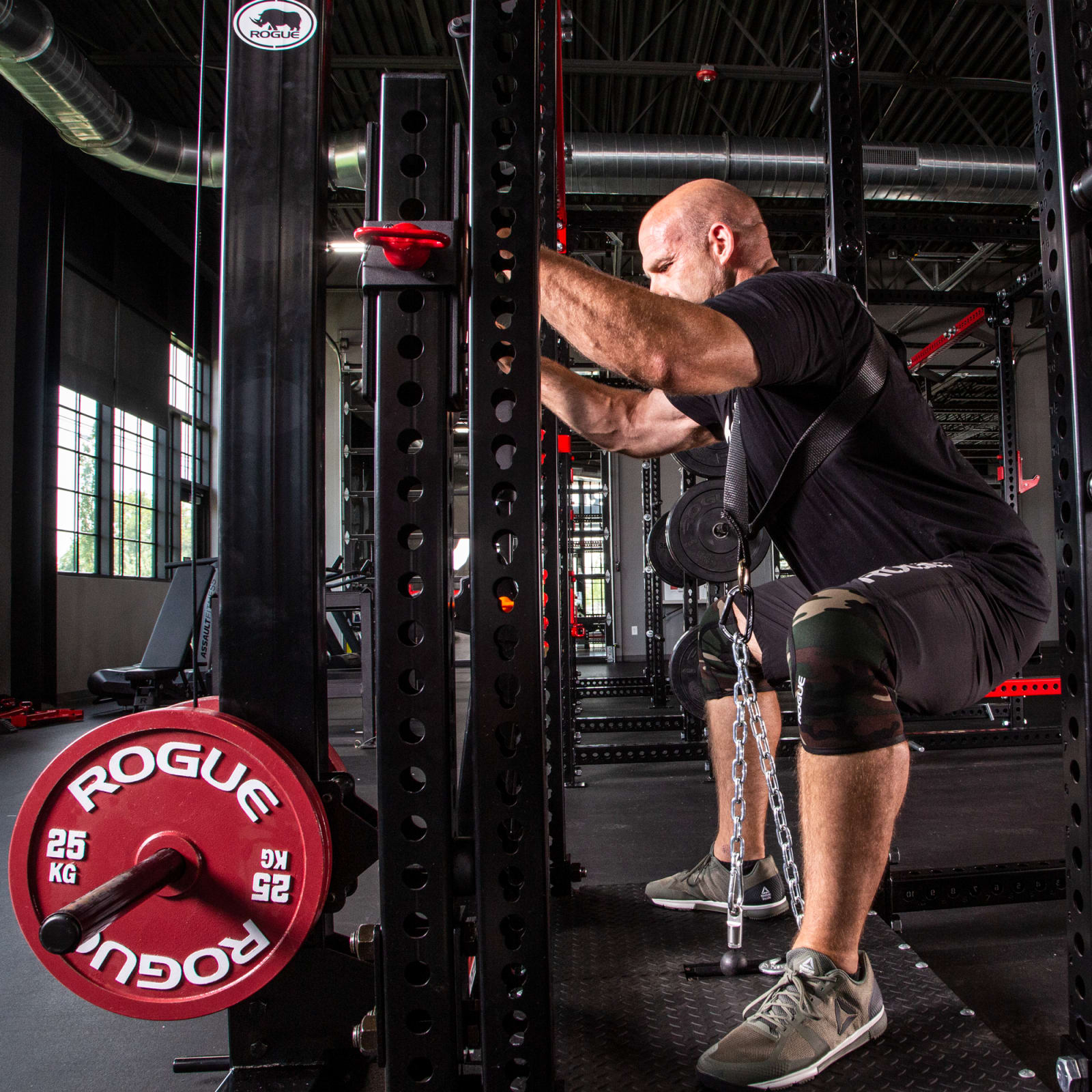 Rogue belt top squat attachment